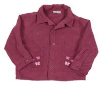 Vínová menšestrová košeľová bunda s motýlikmi Kiki&Koko
