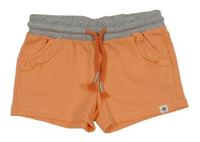 Oranžovo-sivé teplákové kraťasy s volánikmi alive