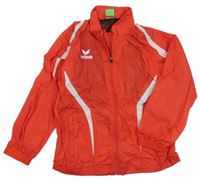 Červeno-biela šušťáková športová bunda s ukrývací kapucňou erima