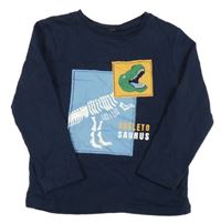 Tmavomodrá mikina s dinosaurom Topolino