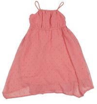 Ružové vzorované šifónové letné šaty H&M