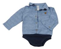 Modro-bílo-tmavomodré vzorované košilové body C&A