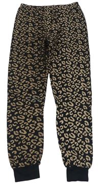Čierno-zlaté pyžamové nohavice s leopardím vzorom George