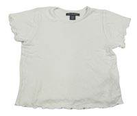 Biele rebrované crop tričko Primark