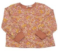 Pudrové kvetované tričko H&M