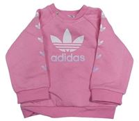 Růžová mikina s logem Adidas