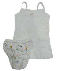 2set - Biela košieľka  s motýly + biele nohavičky s Peppou