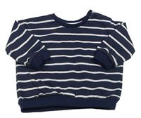 Tmavomodro-biela pruhovaná oversize mikina Matalan