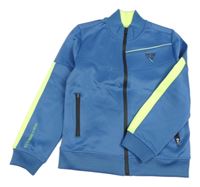 Modro-neonově žlutá sportovní propínací mikina