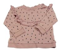 Staroružová vzorovaná mikina s volánem zn. H&M