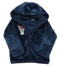 Tmavomodrá chlpatá prepínaci mikina s koalou a kapucňou Lupilu