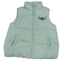 Svetlozelená šušťáková zateplená vesta so Stitchem Primark