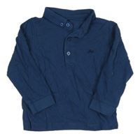 Tmavomodré polo tričko s výšivkou Matalan