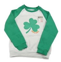 Nové - Bielo-zelená mikina s trojlístkem Primark