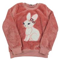 Staroružová chlpatá mikina s králikom C&A