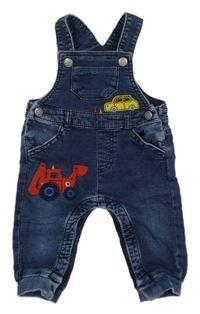 Modré teplákové na traké rifle s autom a bágrom Bluezoo