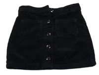 Čierna menšestrová sukňa s gombíkmi Next