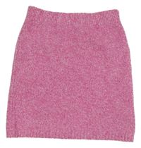 Tmavorůžová melírovaná pletená sukně Primark