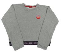 Sivá melírovaná crop mikina s výšivkou S. Oliver