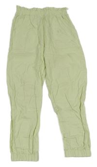 Zelenkavé lněné kalhoty Dunnes