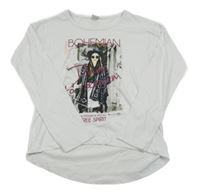 Bílé triko s dívkou Y.F.K.