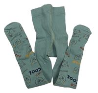 Zelenošedé punčocháče se zvířaty