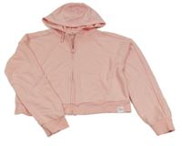 Ružová prepínaci crop mikina s kapucňou George