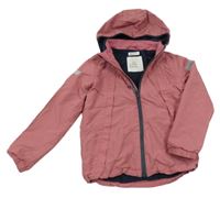 Starorůžová šusťáková lehce zateplená bunda s kapucí H&M