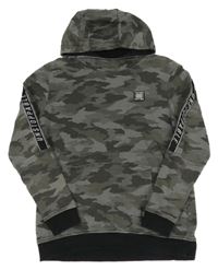 Tmavosivá army mikina s nášivkou a kapucňou George