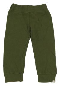 Khaki rebrované tepláky