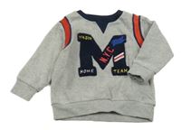 Sivá melírovaná mikina s písmenem Minoti