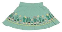 Tyrkysová bavlnená sukňa s kaktusmi Kiki&Koko