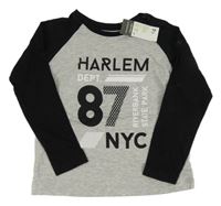 Nové - Sivo-čierne tričko s číslom a nápisom Primark