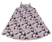 Čierne bavlnené šaty s melónmi Topolino