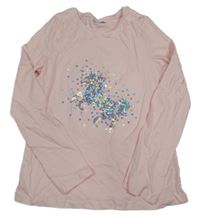 Růžové triko s jednorožcem z flitrů Matalan