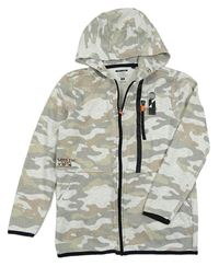 Svetlošedá -béžovo-sivá army prepínaci mikina s kapucňou F&F