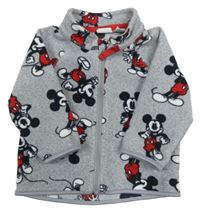 Šedá melírovaná fleecová propínací mikina s Mickeym H&M