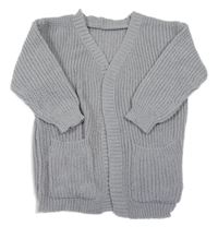 Sivý svetrový cardigan Shein