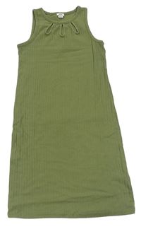 Khaki rebrované šaty River Island