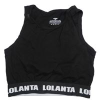 Černý crop top s nápisem 