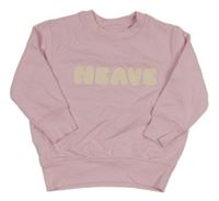 Svetloružová mikina s nápisom