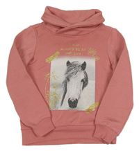 Růžová mikina s koněm a rolákem Dopodopo