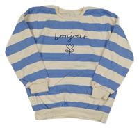 Smetanovo-modrá pruhovaná mikina s nápisem George