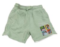 Zelené teplákové kraťasy s Marvel George
