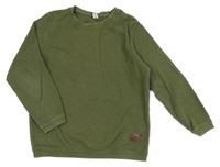 Khaki rebrovaná ľahká mikina Yigga