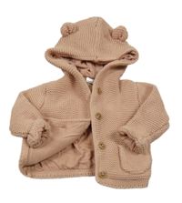 Starorůžový podšitý propínací svetr s kapucí M&S