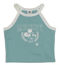 Modro-bílý crop top s Mickeym Primark