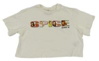 Biele crop tričko s nápisem Spice Girls H&M