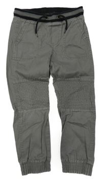 Šedé plátěné kalhoty s úpletovým pasem H&M