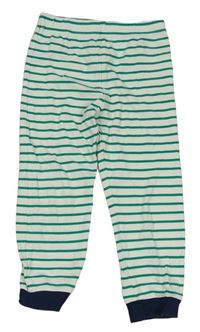 Bielo-zelené pruhované pyžamové nohavice TCM